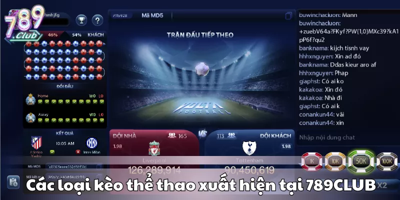 Các loại kèo thể thao xuất hiện thường xuyên tại 789CLUB